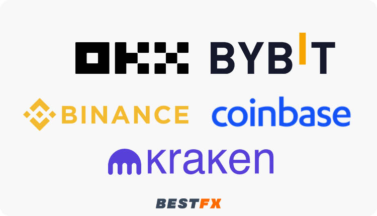 منصات عالمية مثل Binance، Kraken، Coinbase، OKX، Bybit